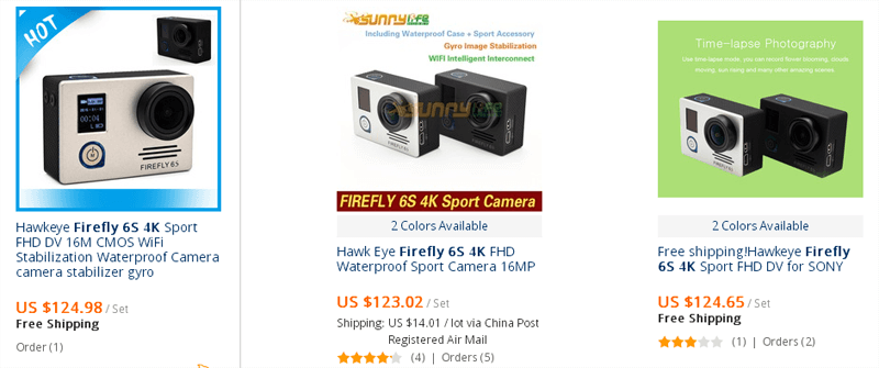 купить экшн камеру firefly можно на алиэкспресс и в магазине Gearbest